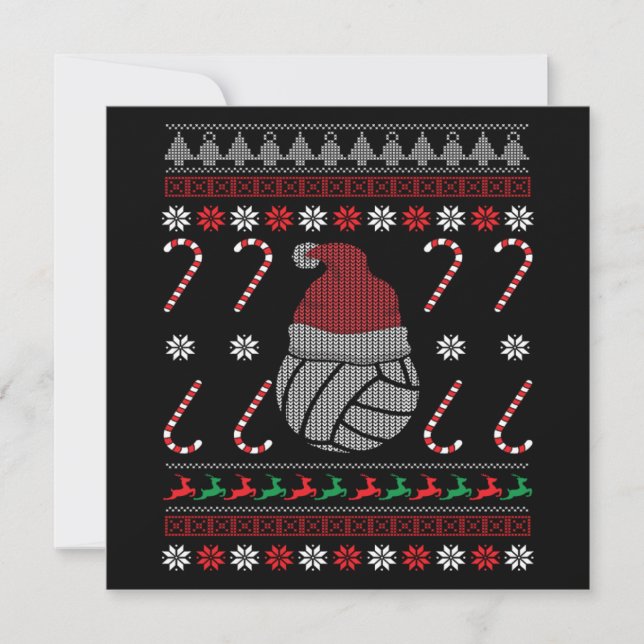 Christmas Volleyball Funny Sport Lover Xmas Gift Einladung (Vorderseite)