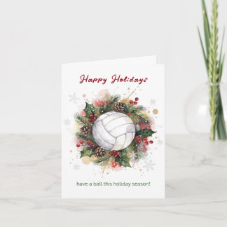 Christmas Volleyball Holiday Greeting Cards Feiertagskarte
