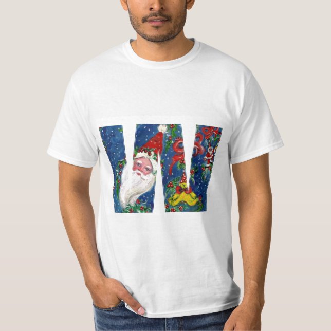CHRISTMAS W LETTER / SANTA CLAUS MIT ROtem RIBBON T-Shirt (Vorderseite)
