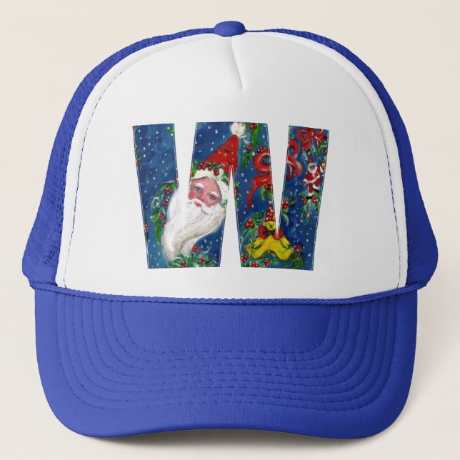 CHRISTMAS W LETTER / SANTA CLAUS MIT ROtem RIBBON Truckerkappe (Vorderseite)