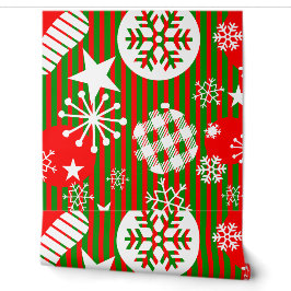 Christmas Wallpaper – Joy to the World Red & Green Tapete