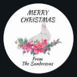 Christmas Wasserfarbe Taube Personalisiert Runder Aufkleber<br><div class="desc">Dieses Design kann in dem Bereich personalisiert werden, der durch das Ändern des Fotos und/oder Textes zur Verfügung gestellt wird. Sie können auch angepasst werden, indem Sie auf Vorlage personalisieren klicken und dann auf die Schaltfläche klicken, um weitere Optionen anzupassen, um die Hintergrundfarbe zu löschen oder zu ändern, Text hinzuzufügen,...</div>