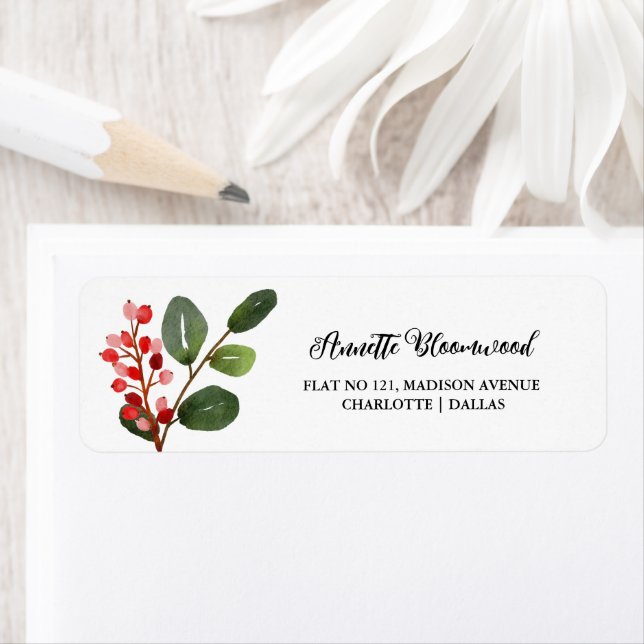 Christmas Watercolor Holly Berry (Insitu)