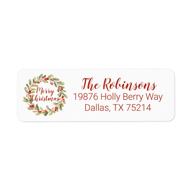 Christmas Watercolor Holly Berry Wreath (Vorne)