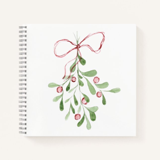 Christmas Watercolor Mistletoe Journal Notizbuch (Vorderseite)