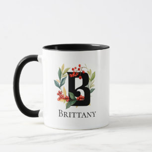 Christmas Wath Berries Monogram Letter B Tasse