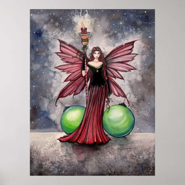 Christmas Weihnachten Fairy Poster von Molly Harri (Vorne)