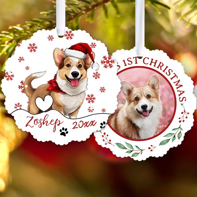 Christmas Welsh Corgi Dog Personalisiert Ornament Karte (Von Creator hochgeladen)