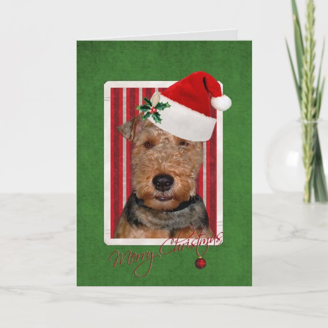 Christmas Welsh Terrier Feiertagskarte (Vorderseite)
