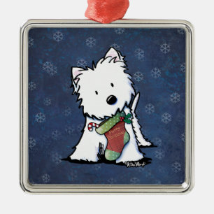 Christmas Westie KiniArt Ornament Aus Metall