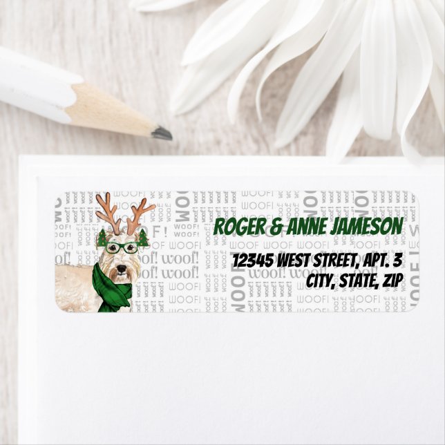 Christmas Wheaten Terrier Dog Lover Adresse (Insitu)