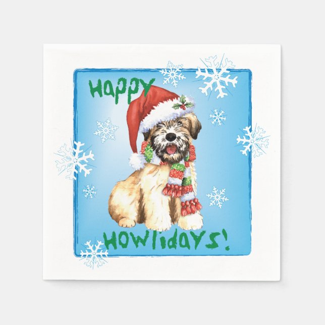 Christmas Wheaten Terrier Serviette (Vorderseite)