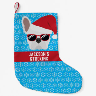 Christmas White French Bulldog Kleiner Weihnachtsstrumpf