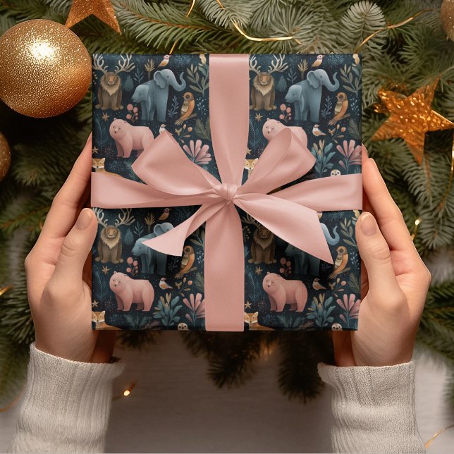 Christmas Wild Animals Wrapping Paper Geschenkpapier (Von Creator hochgeladen)
