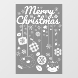 Christmas Window Cling – White Ornaments Fensteraufkleber
