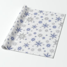 Christmas Winter Blue Silver Snowflakes Glitzer