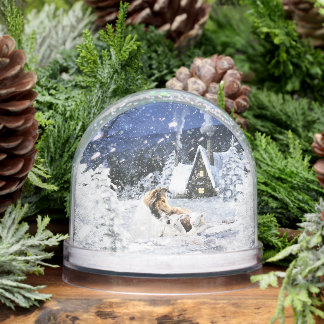 Christmas Winter Fairy Tale, Sable Collie Dog - Schneekugeln