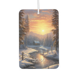 Christmas Winter Forest River Sun Rise Autolufterfrischer