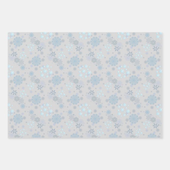 Christmas Winter Hanukkah Snowflake design Geschenkpapier Set (Vorderseite)