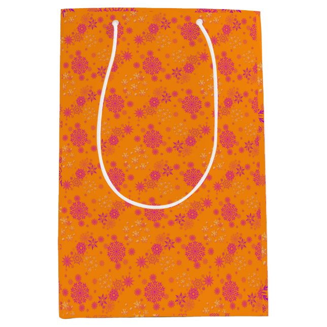 Christmas Winter Hanukkah Snowflake design  Mittlere Geschenktüte (Vorderseite)
