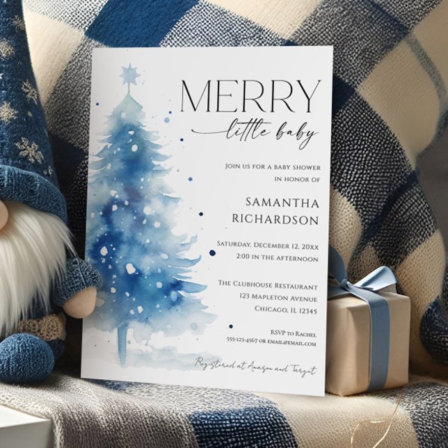Christmas Winter Merry Little Baby Boy Shower Einladung (Von Creator hochgeladen)