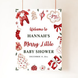 Christmas Winter Merry Little Baby Dusche Willkomm Poster