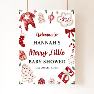 Christmas Winter Merry Little Baby Dusche Willkomm Poster