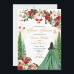 Christmas Winter Poinsettia Princess 16 . Geburtst Einladung<br><div class="desc">Weihnachts Winter Poinsettia Prinzessin 16 . Geburtstag Einladung</div>