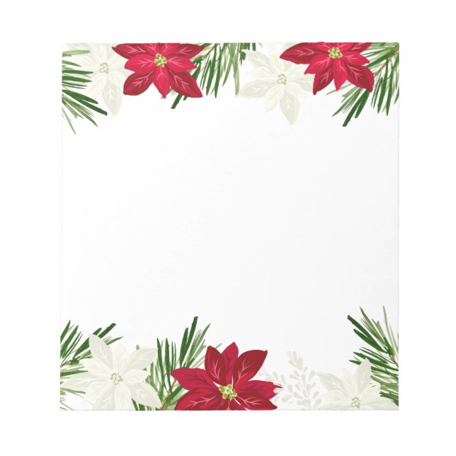 Christmas Winter Red Bold Poinsettia Notizblock (Vorderseite)