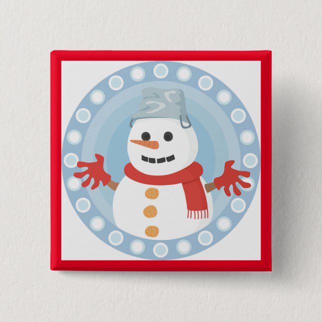 CHRISTMAS WINTER SNOWMAN BUTTON (Vorderseite)