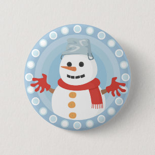 CHRISTMAS WINTER SNOWMAN BUTTON