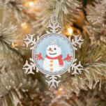 CHRISTMAS WINTER SNOWMAN SCHNEEFLOCKEN Zinn-Ornament<br><div class="desc">CHRISTMAS WINTER SNOWMAN</div>