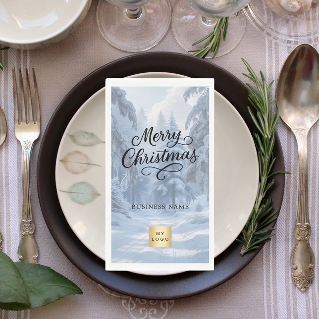 Christmas winter wonderland business logo serviette (Von Creator hochgeladen)