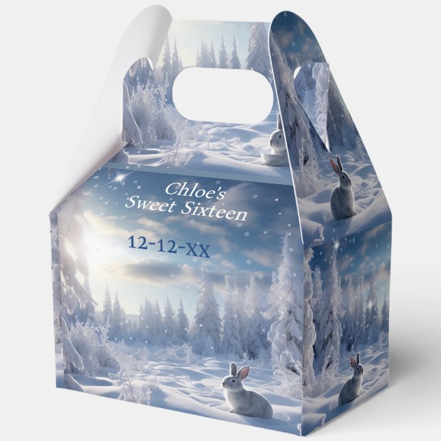 Christmas Winter Wonderland Snow Bunny  Geschenkschachtel (Vorderseite)