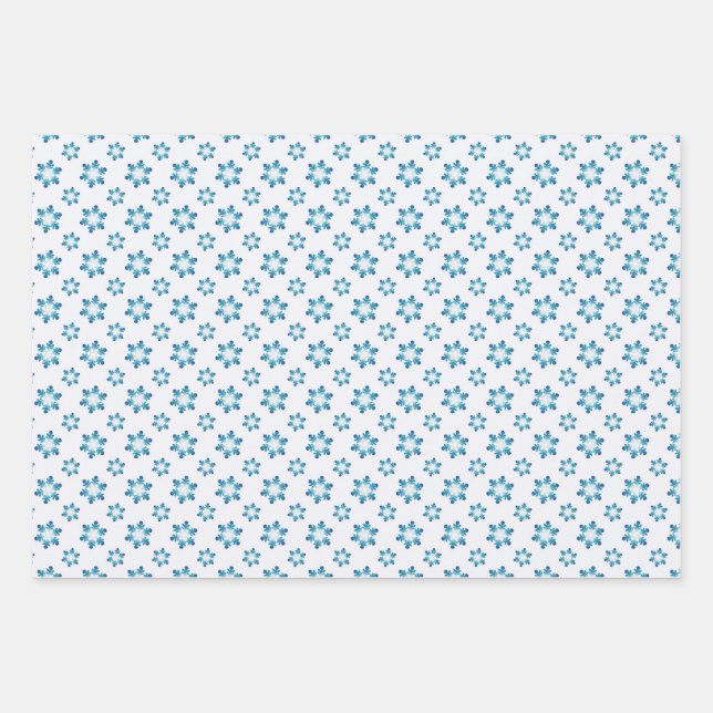 Christmas Winter Wrapping Paper with Snowflakes  Geschenkpapier Set (Vorderseite)