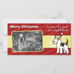 Christmas Wire Fox Terrier Feiertagskarte