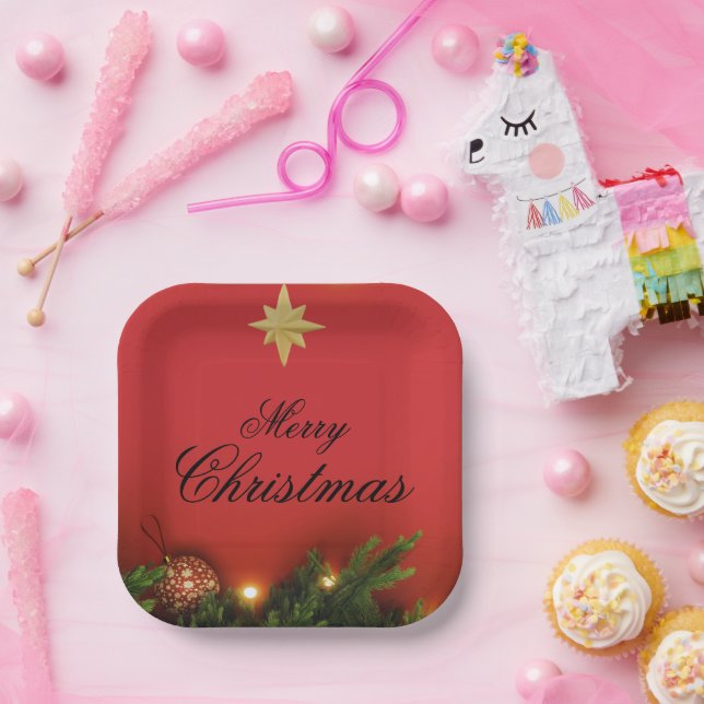 Christmas Wish List – Festive Red Holiday Design w Pappteller (Party)