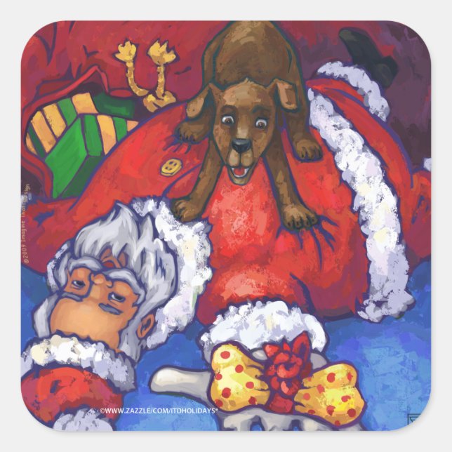 Christmas Wish Quadratischer Aufkleber (Vorderseite)