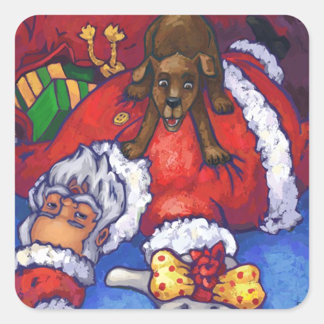 Christmas Wish Quadratischer Aufkleber (Vorderseite)