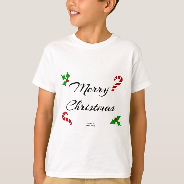 Christmas Wishes Boys White T Shirt (Vorderseite)