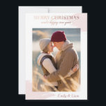 Christmas wishes - Holiday foto card - rose gold Feiertagskarte<br><div class="desc">This holiday foto card feature the greeting "Merry Christmas and a happy new year" in wonderfully whimsical machen. It shows a soft brush of watercolor it looks like a touch of silk .</div>