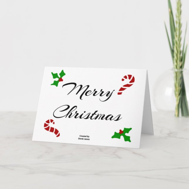 Christmas Wishes Standard-Size Greeting Card Dankeskarte (Vorderseite)