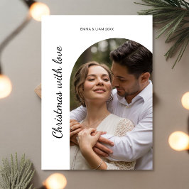 Christmas With Love Personalized Couple Card Feiertagskarte