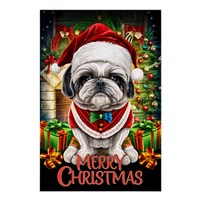 Christmas with Shih-Tzu Poster (Vorderseite)