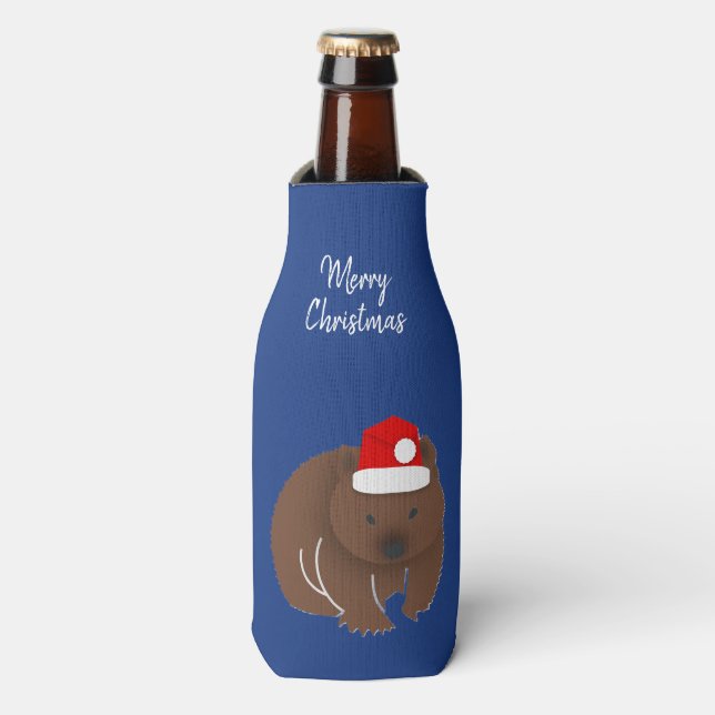 Christmas Wombat Flaschenkühler (Flaschenvorderseite)