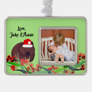Christmas Wombat Rahmen-Ornament Silber