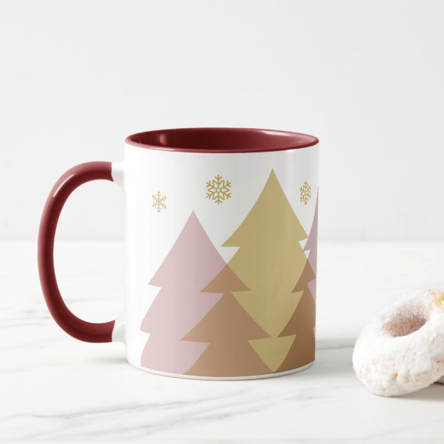 Christmas Woodlands Coffee Mug Tasse (Mit Donut)