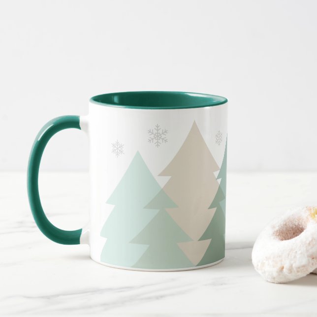 Christmas Woodlands Coffee Mug Tasse (Mit Donut)