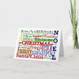 Christmas Word-Art - Customizable Card Feiertagskarte