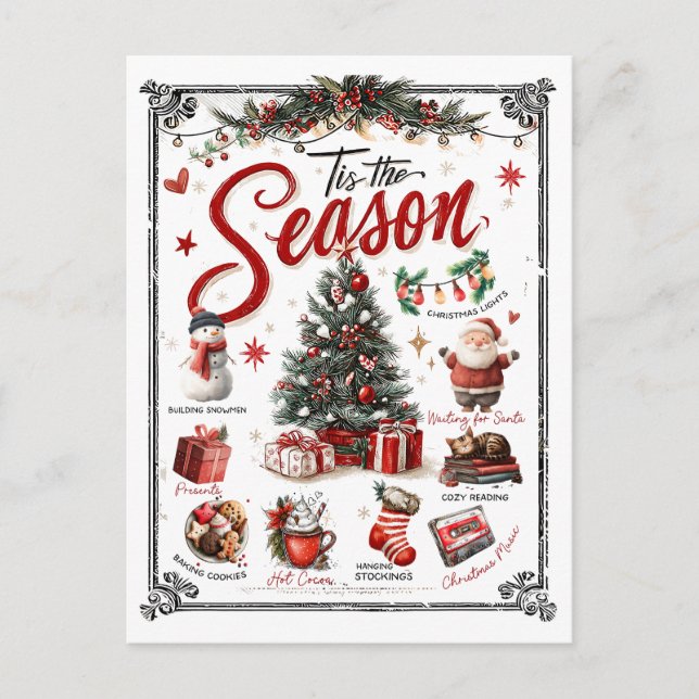 Christmas Word Collage  Postkarte (Vorderseite)